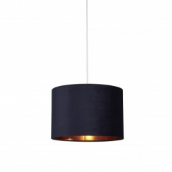 Suspension, 1 lumiere, velours , navy bleu extérieur,700823CW