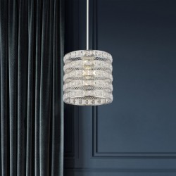 Suspension, 1 lumiere, acier doux , chrome,700898CW