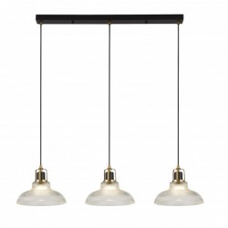 Suspension, 3 lumieres, acier doux, verre,701022