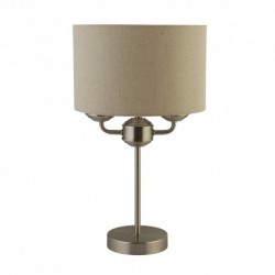 Lampe a poser, 2 lumieres, acier doux , satin nickell,EU700439