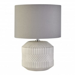 Lampe a poser, 1 lumiere, céramique satinée , blanc,EU700796