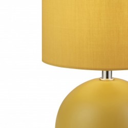 Lampe a poser, 1 lumiere, céramique satinée , ocre,EU700801