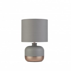 Lampe a poser, 1 lumiere, acier doux , matt grey & copper,EU700820