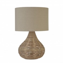 Lampe a poser, 1 lumiere, acier doux , rattan naturel,EU700978