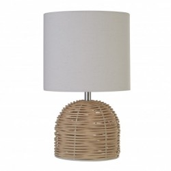 Lampe a poser, 1 lumiere, acier doux , rattan naturel,EU700980