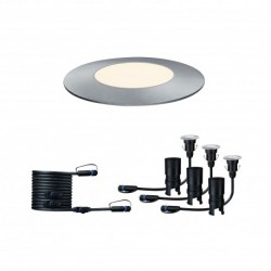 Kit encastrés de sol extérieur Plug & Shine IP67 3000K 3x2,5W 24V 55mm Arg inox Plas, Référence Paulmann 93949