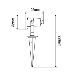 Spot LED extérieur sur piquet orientable GU10 5W 350lm 3000K