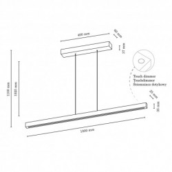 BRITOP,Suspension en Chêne Huilé, Design Contemporain, avec Variateur Tactile, SMAL 1 LED,1509674