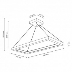 BRITOP,Suspension en Chêne Huilé, Design Rectangle Contemporrain, LEGNO,1519574