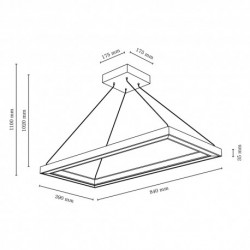 BRITOP,Suspension en Chêne Huilé, Design Rectangle Contemporrain, LEGNO,1529574