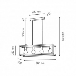 BRITOP,Suspension en Chêne huilé, Design Rectangulaire, KAGO,61500474