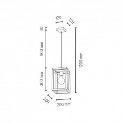 BRITOP,Suspension en Chêne huilé, Design Rectangulaire, KAGO,61580174