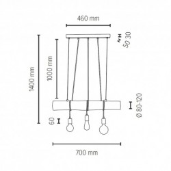 BRITOP,Suspension en Pin Naturel, Design Scandinave, TRABO SHORT,68314304