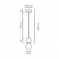 BRITOP,Suspension en Chêne huilé, Design Scandinave 1 Tête, TRONGO ROUND,7061174