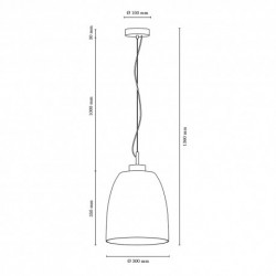 BRITOP,Suspension en Hêtre teinté Noyer et Verre Opale, Design Rétro, CAMPANA,9844076