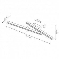 Plafonnier en Bois de bouleau, 2xLED 24V, 18W Intégrée,LINUS SIDELONG,2241260