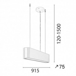 Suspension en Métal Blanc et Tissu Blanc , Incl. 1xLED Intégrée 28W,ILLUMINA,1931102