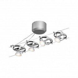 WireSystem Cardan max 4x10W GU5,3 Chrome dép/Chrome 230/12V 80VA Métal