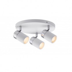 Plafonnier à Spots Zyli IP44 Max. 3x10W GU10 Blanc/chrome 230V métal