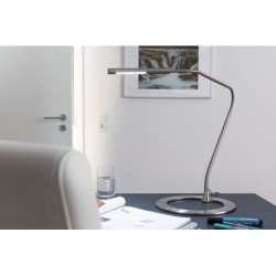 Lampe à poser Plaza 3W LED 350mA Acier brossé 230/12V Métal