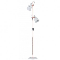 Neordic Haldar lampadaire max 2x20W E14 Blanc/Cuivre mat 230V Métal