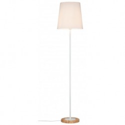 Neordic Stellan Lampadaire max 1x20W E27 Blanc/Bois 230V Tissu/Métal/Bois