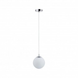 Suspension Galacta IP44 max 20W E27 Sat/Chrome 230V Verre/Métal