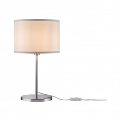 Lampe à poser Tessa max 1x40W E14 Crème Acier brossé 230 V, métal/tissu