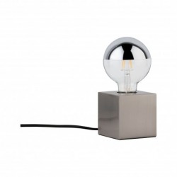 Lampe à poser Kura max1x20W E27 gris Acier brossé 230V Métal