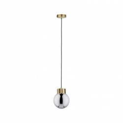 Suspension Neordic Linja max1x20W E27 Ver fumé/Lait br 230V Miroir/verre/mét