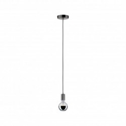 Suspensions Larus IP44 max1x60W E27 Chrome Noir 230V Métal