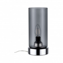 Lampe à poser Pinja max.1x20W E14 Chr/verre fumé br 230V métal/verre