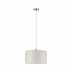 Suspension Tessa max 1x60W E27 Crème Acier brossé 230 V, métal/tissu