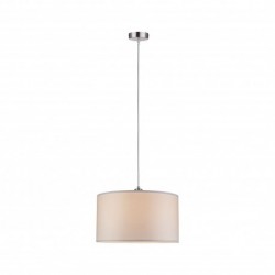 Suspension Tessa max 1x60W E27 Crème Acier brossé 230 V, métal/tissu