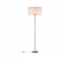 Lampadaire Tessa max 1x60W E27 Crème Acier brossé 230 V, métal/tissu