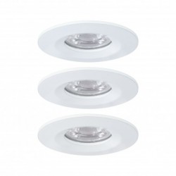 Enc Nova mini Coin rond fixe IP44 LED 3x4W 310lm blanc dépoli/alu