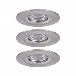 Enc Nova mini Coin rond fixe IP44 LED 3x4W 310lm acier brossé/alu