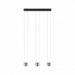 Suspension Aldan grad LED 3x9W Noir/Alu brossé 230V aluminium