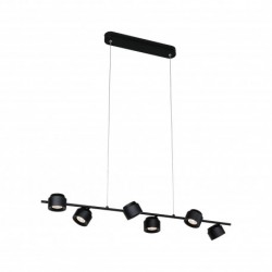 Suspension LED Puric Pane I 6x4,5W 3Stepdim Noir/Gris 230V Mét/Synthétique