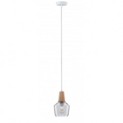 Lum en suspension Neordic Ylvie max1x20W E27 clair/bois 230V verre/bois