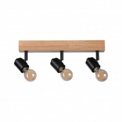 Spots Arvid max. 3x20W E27 230V Noir/bois