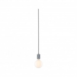 Suspension Neordic Tilla avec prise max20W E27 gris aluminium 230V tissu/mét