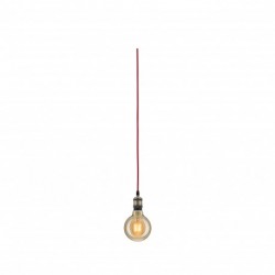 Suspension Neordic Eldar avec prise max 1x20W E27 Rouge/Nick bros 230V Métal