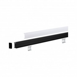 Square Profilé avec diffuseur blanc 1m noir anodisé/Blanc Alu/plastique