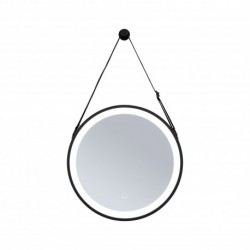 MP Miro rond cadre sangle IP44 TunW LED 7,5W 400mm miroir/Noir 230V Métal/Ac