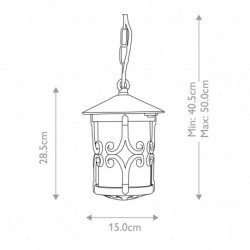 Lanterne de porche à chaîne 1 lumière -