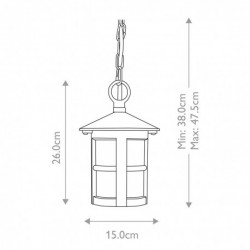 Lanterne de porche à chaîne 1 lumière -