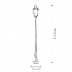 Poteau grande taille 1 lumière