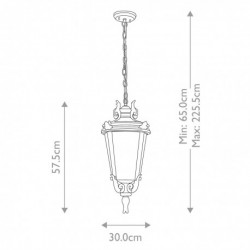 Lanterne à chaîne grande taille 1 lumière -