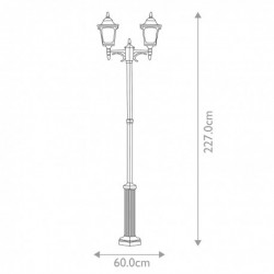 Lampadaire double lanterne 2 lumières